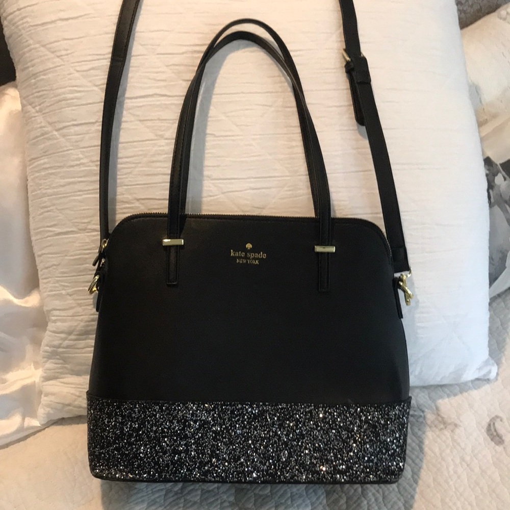 Authentic Kate Spade Black with silver/black glit